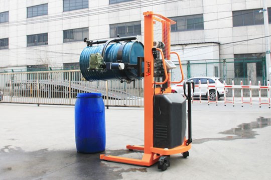 称重型半电动油桶翻转车