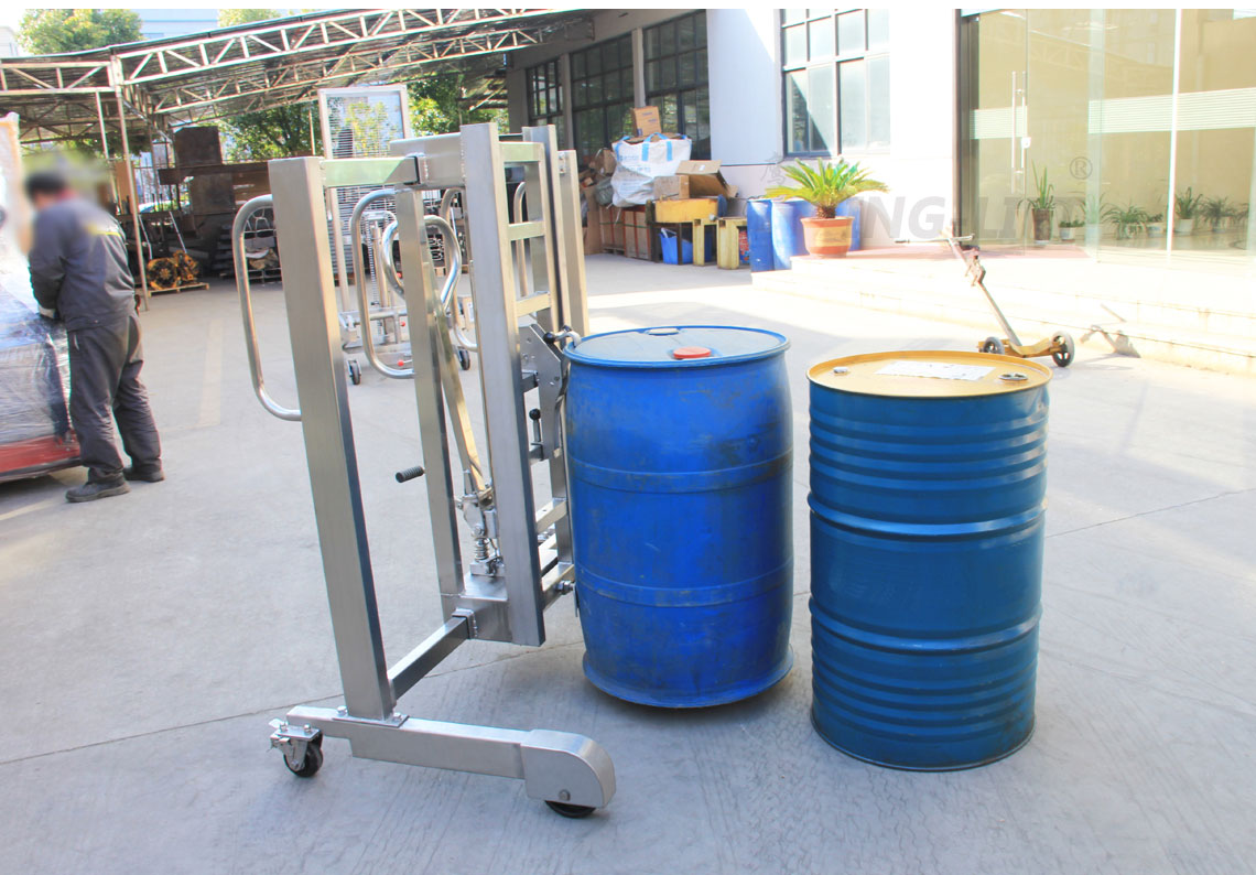 不锈钢侧移油桶搬运车