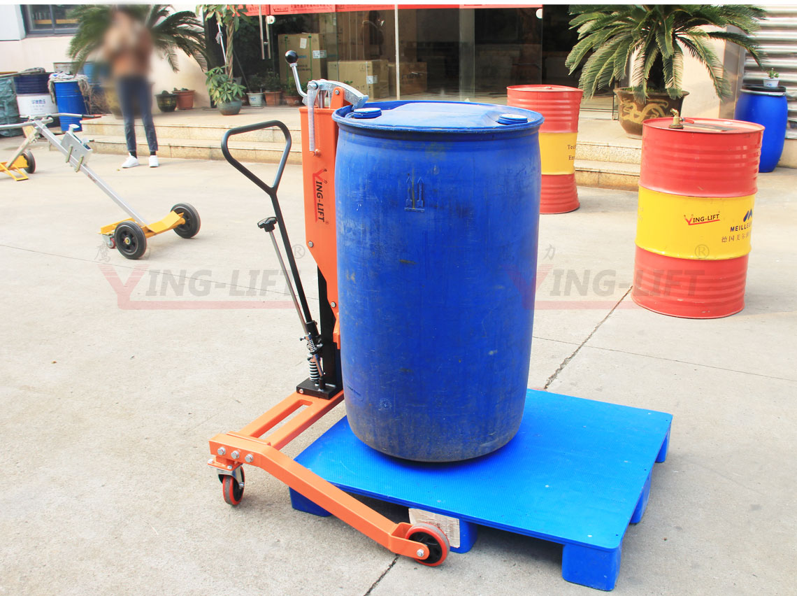 低支腿轻型液压油桶搬运车
