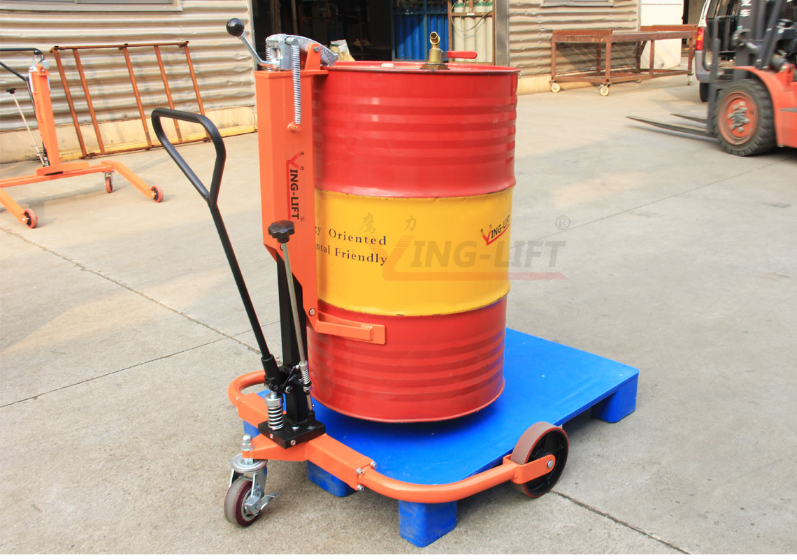 宽支腿轻型液压油桶搬运车